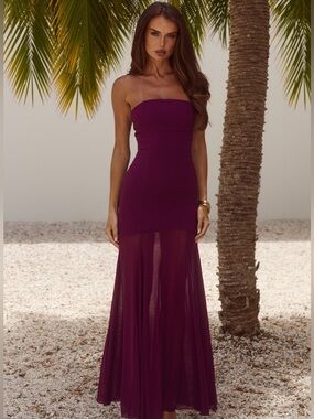 REMI STRAPLESS MAXI DRESS - PLUM